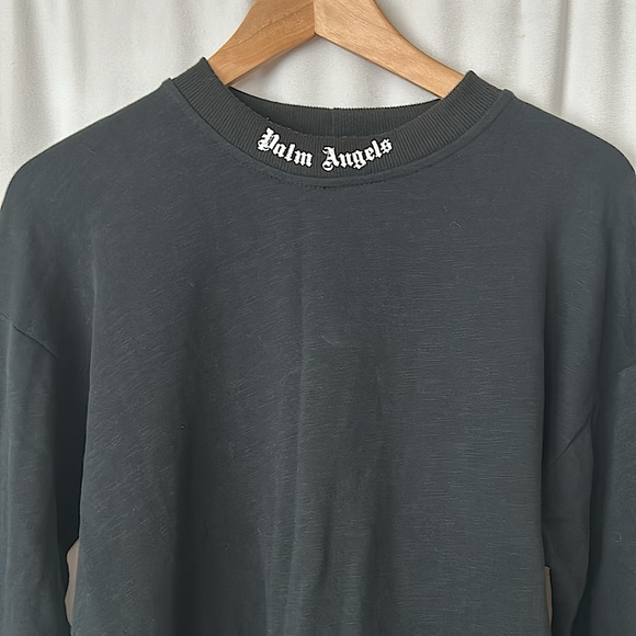Palm Angels Black Long Sleeve Logo Sweatshirt Top **Approx Size L** - Picture 3 of 4